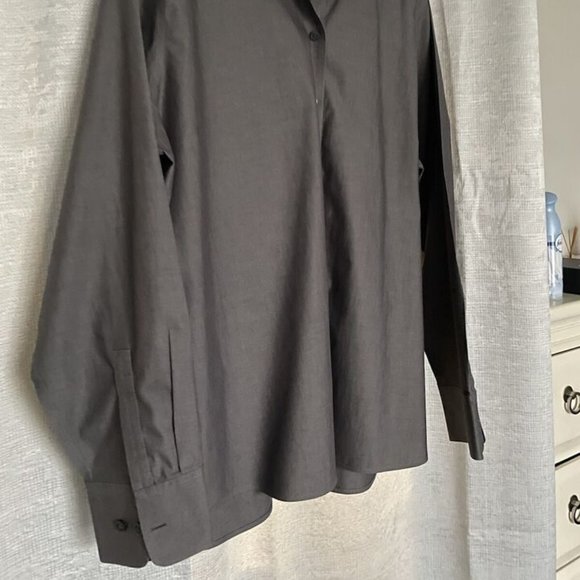 Eddie Bauer Wrinkle Resist Shirt Gray Button Down Long Sleeve Men's XL Cotton - Picture 4 of 6